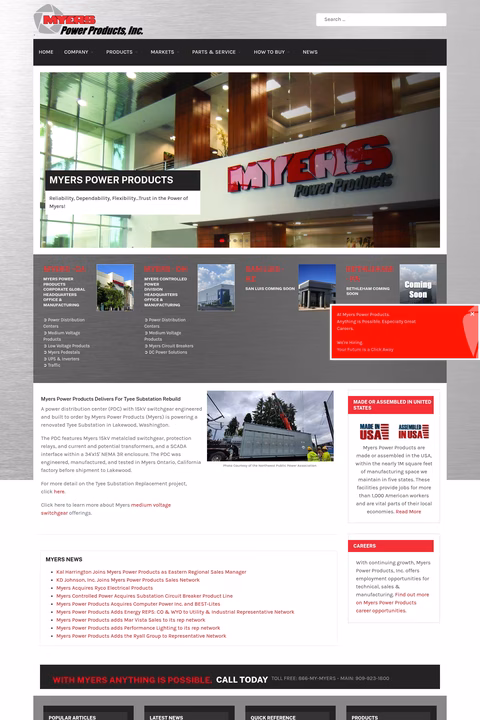 Myers-Power-Products Homepage 1440px