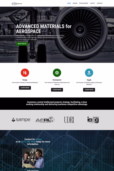 Nanosperse Homepage 1440px