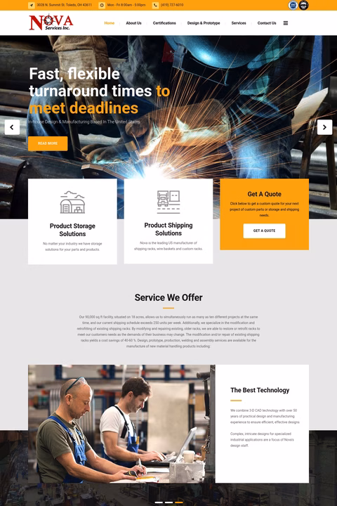 Nova-Services Homepage 1440px