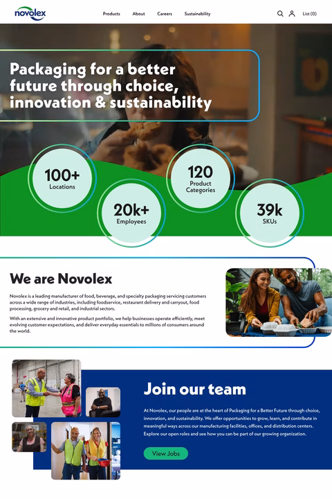 Novolex Homepage 1440px