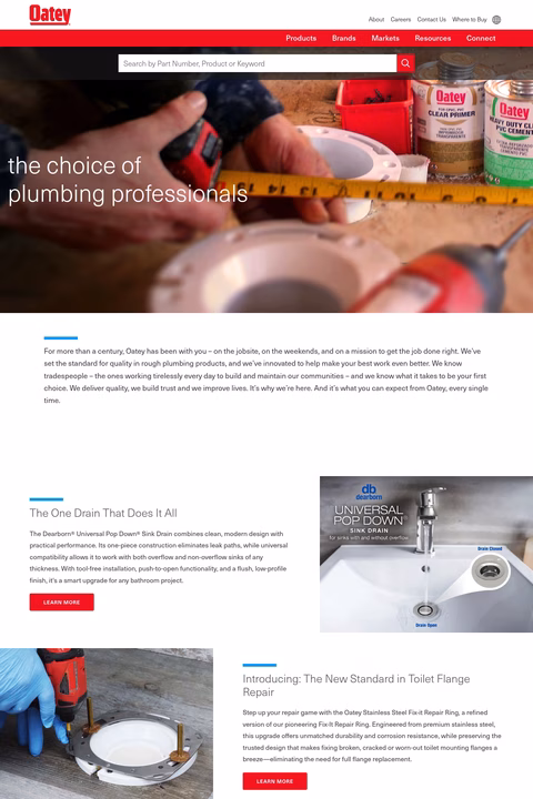 Oatey Homepage 1440px
