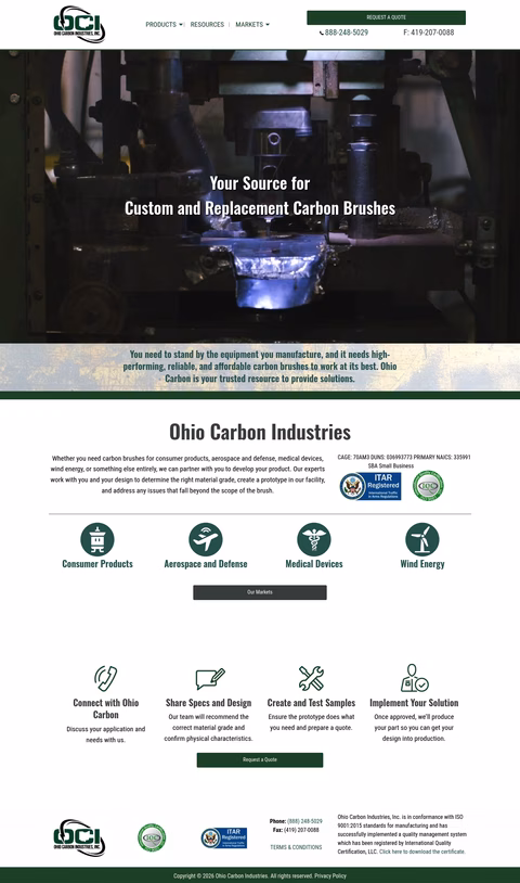 Ohio-Carbon-Industries Homepage 1440px