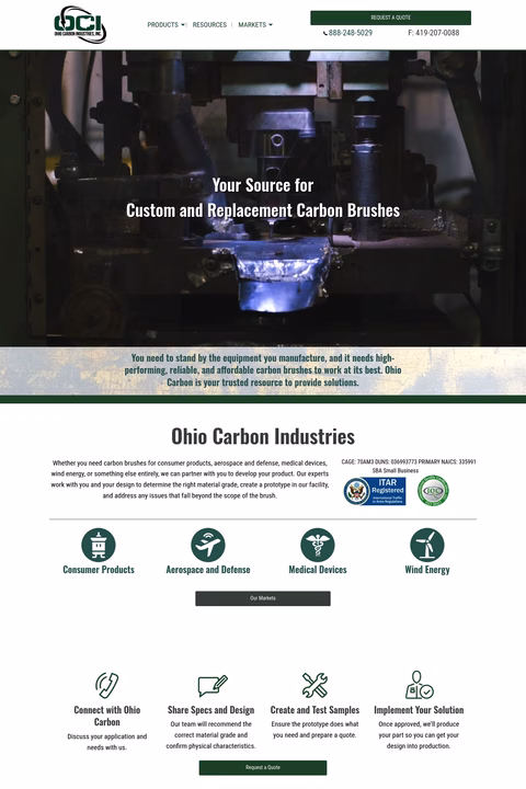 Ohio-Carbon-Industries Homepage 1440px