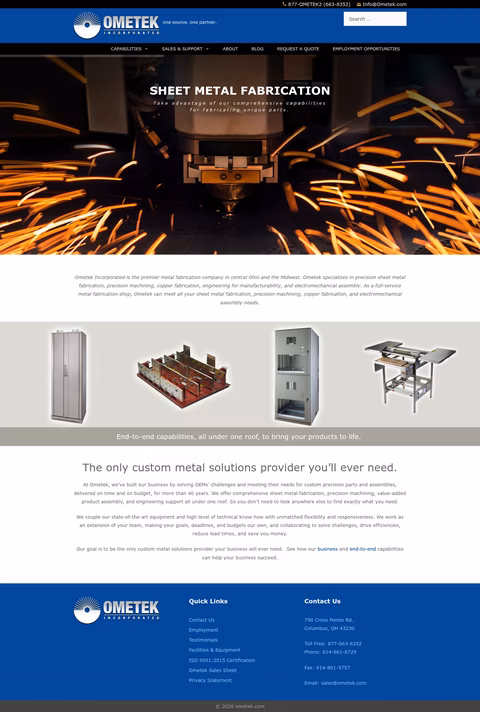 Ometek Homepage 1440px