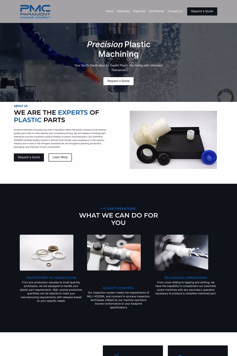 Paramont-Machine-Company Homepage 1440px
