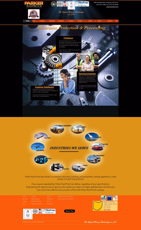 Parker-Rust-Proof-Company Homepage 1440px
