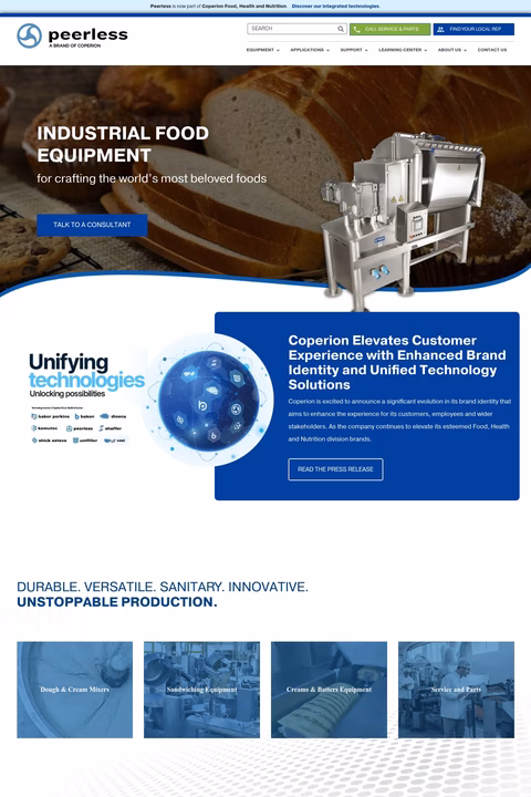 Peerless-Food-Equipment Homepage 1440px