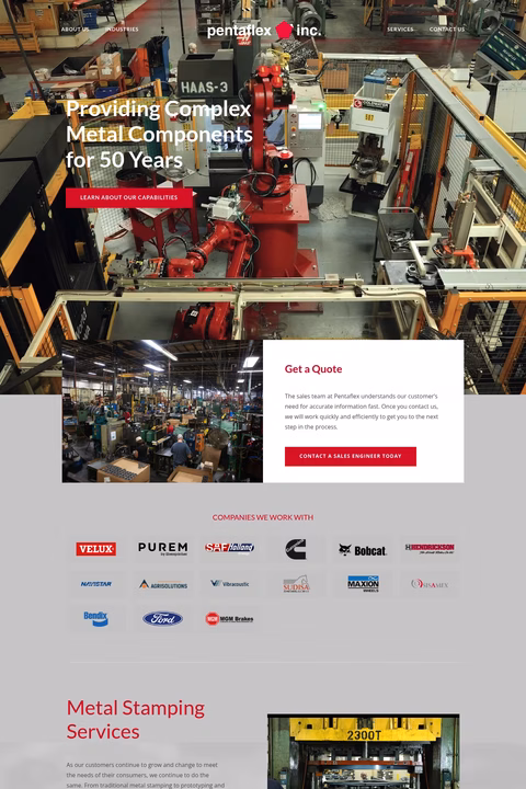 Pentaflex-Inc Homepage 1440px