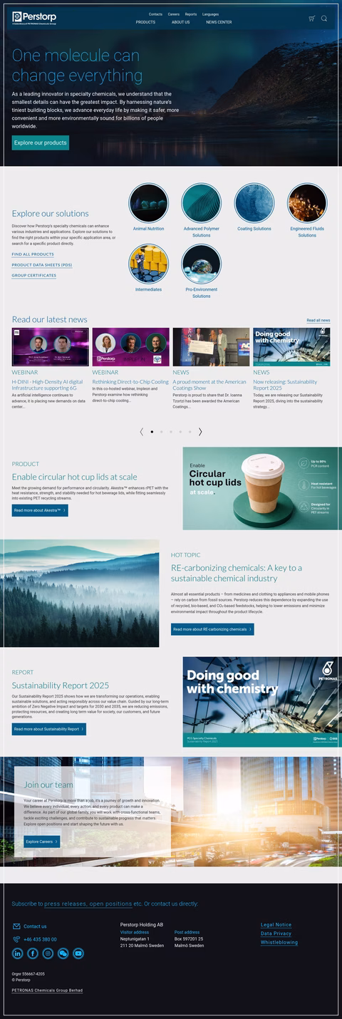 Perstorp Homepage 1440px