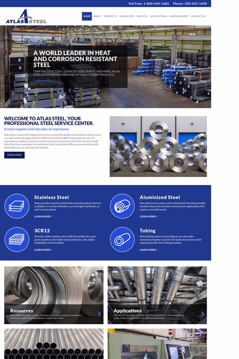 Atlas-Steel-Products Homepage 1440px