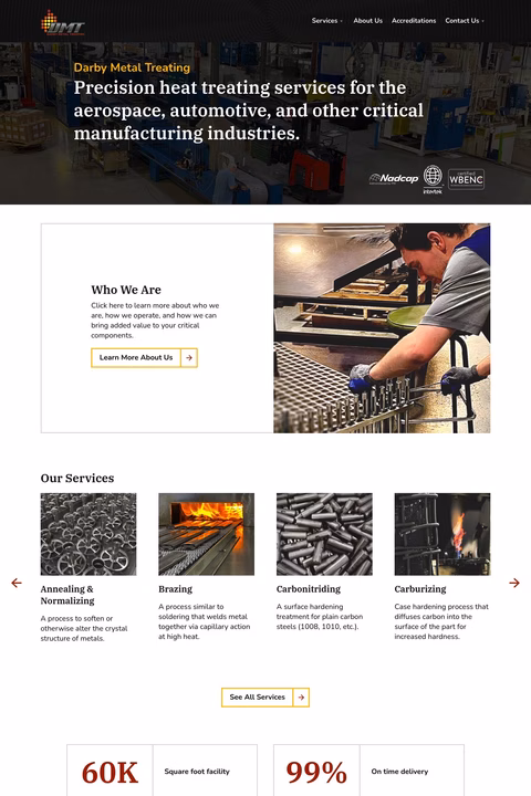 Darby Metal Treating Homepage 1440px
