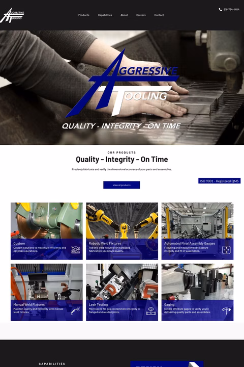 Aggressive Tooling Homepage 1440px
