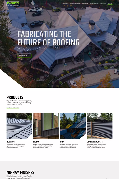 Nu Ray Metals Homepage 1440px