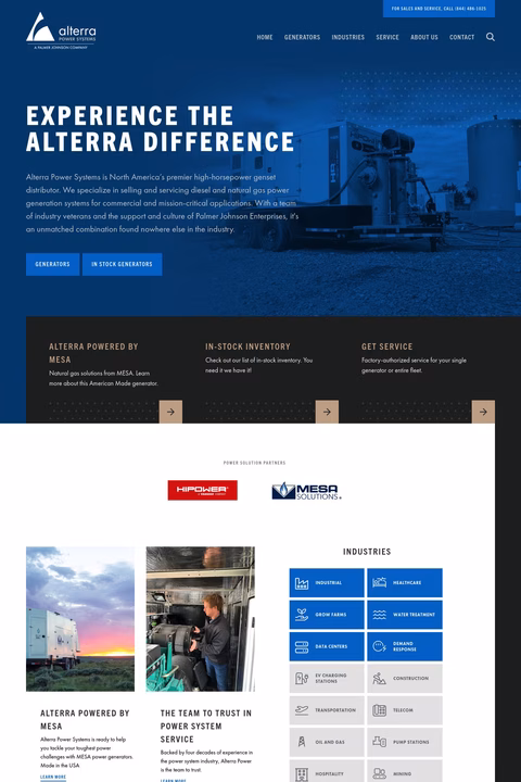 Alterra Power Systems Homepage 1440px