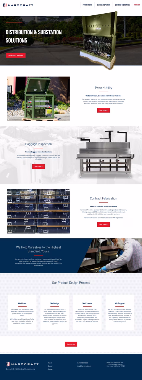 Hardcraft Industries Homepage 1440px