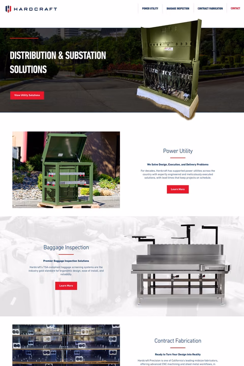 Hardcraft Industries Homepage 1440px