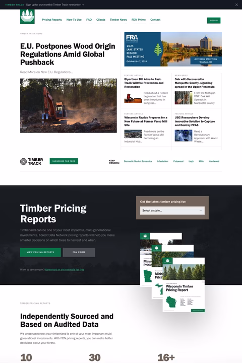 Forest Data Network Homepage 1440px