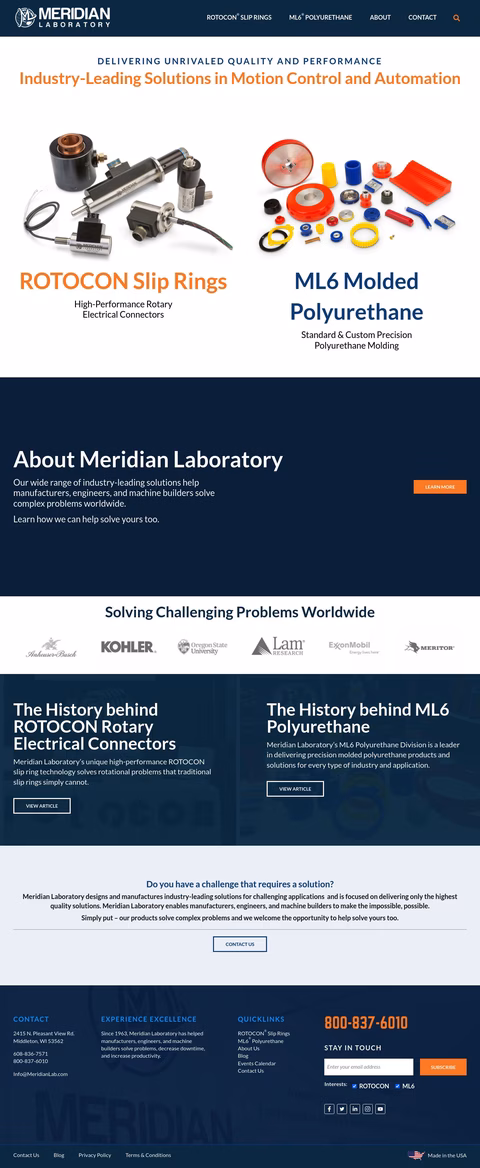 Meridian Laboratory Homepage 1440px