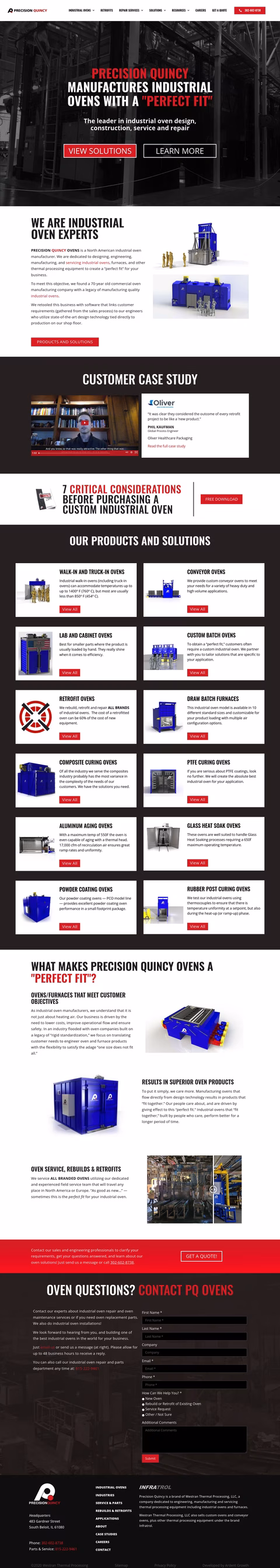 Precision Quincy Ovens Homepage 1440px