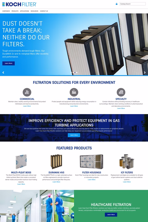 Koch Filter Homepage 1440px
