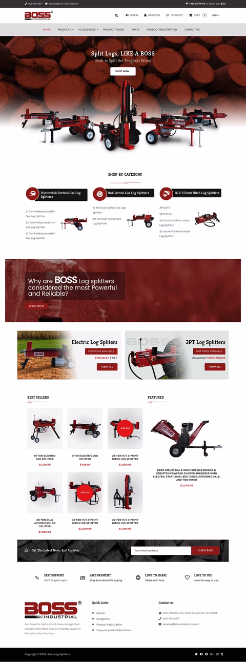 Boss Industrial Homepage 1440px