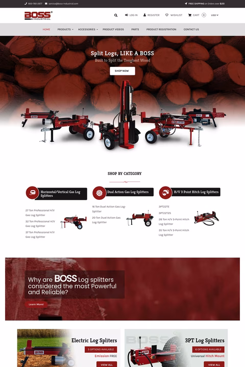 Boss Industrial Homepage 1440px