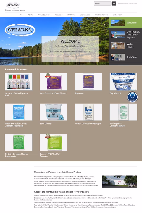Stearns Packaging Homepage 1440px