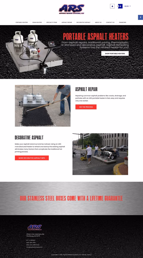 Asphalt Reheat Systems Homepage 1440px