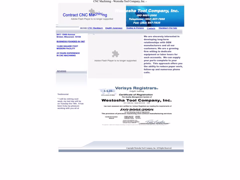 Westosha Tool Co Homepage 1440px