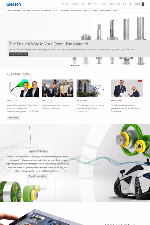 Gleason Corporation Homepage 1440px