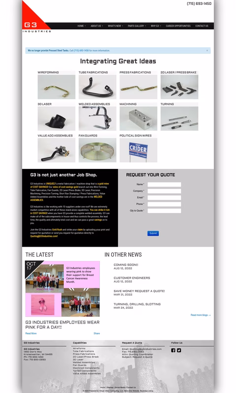 G3 Industries Homepage 1440px