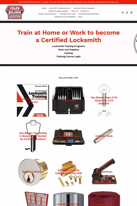 Foley Belsaw Company Homepage 1440px