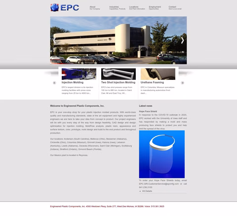 Engineered Plastic Components Inc Homepage 1440px