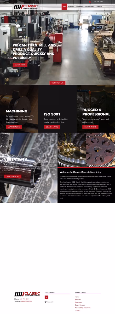 Classic Gears Machining Homepage 1440px