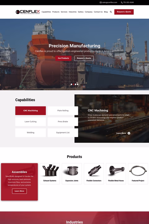 Cenflex Inc Homepage 1440px