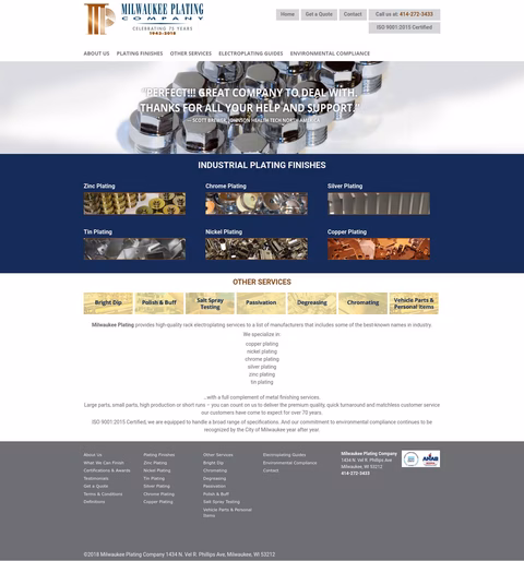 Milwaukee Plating Company Homepage 1440px