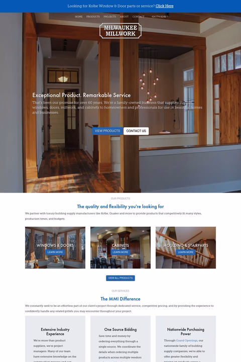 Milwaukee Millwork Homepage 1440px