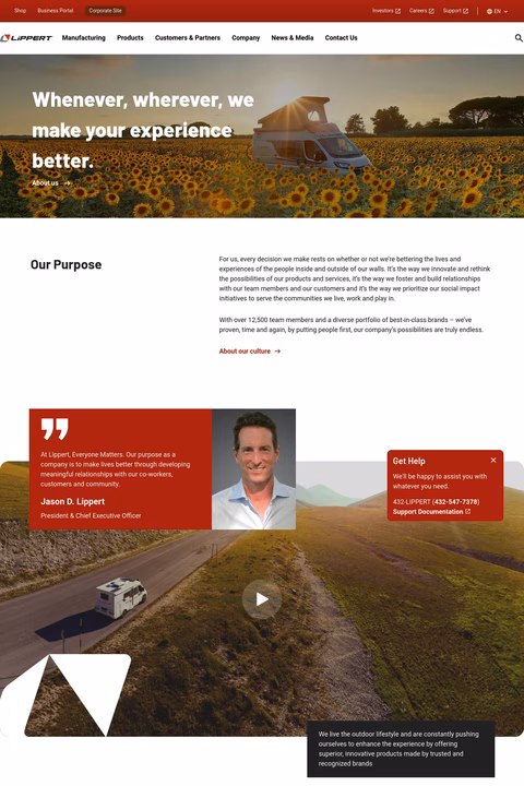 Lippert Corporation Homepage 1440px
