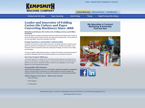 Kempsmith Machine Co Homepage 1440px