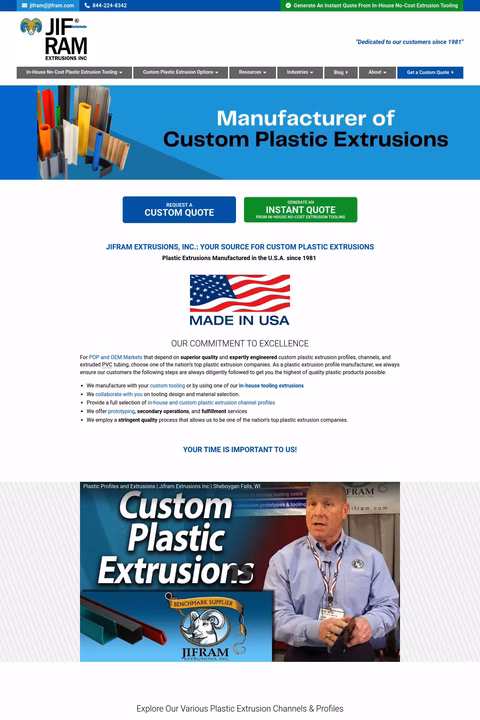 Jifram Extrusions Inc Homepage 1440px