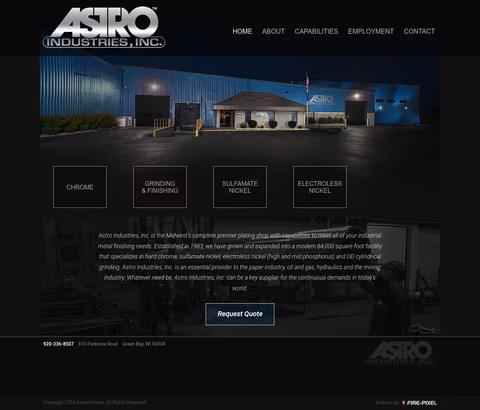 Astro Industries Homepage 1440px