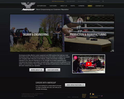 Amerequip Corporation Homepage 1440px
