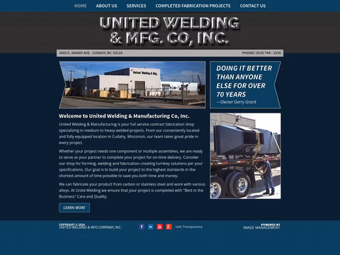 United Welding Manufacturing Co Homepage 1440px