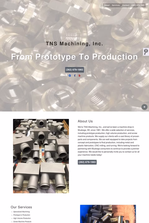 Tns Machining Inc Homepage 1440px