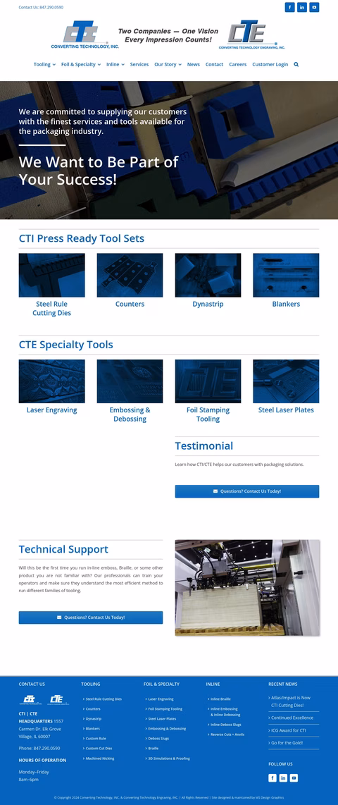 Converting Technology Inc Homepage 1440px