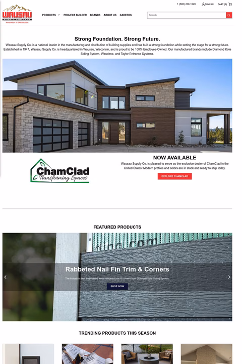 Wausau Supply Co Homepage 1440px
