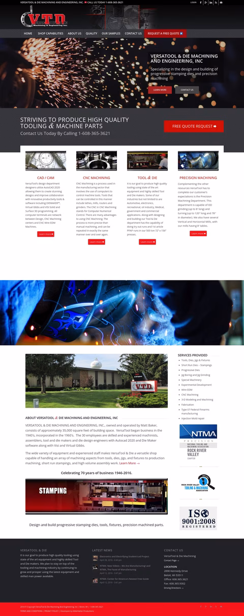 Versatool Die Machining Homepage 1440px