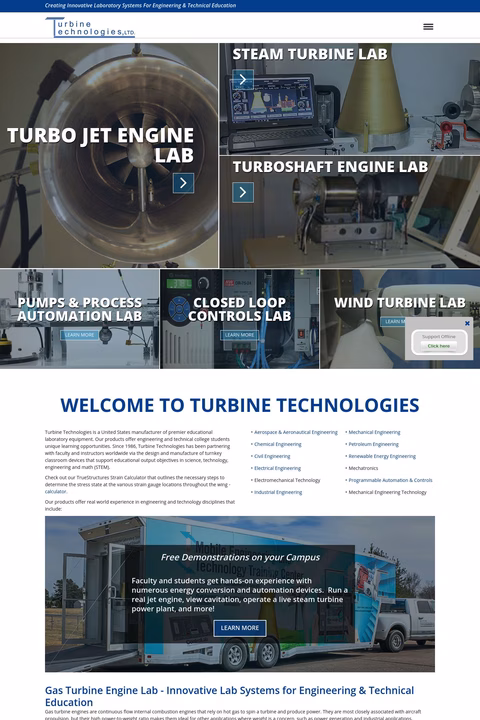 Turbine Technologies Homepage 1440px