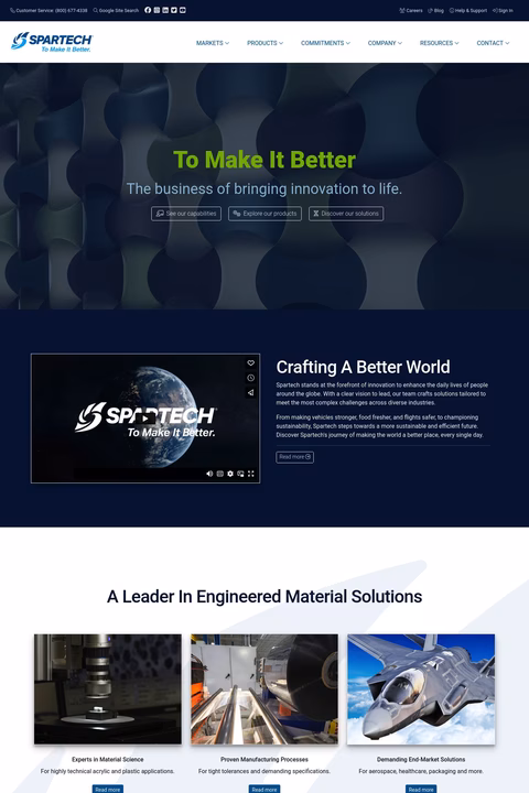 Spartech Homepage 1440px