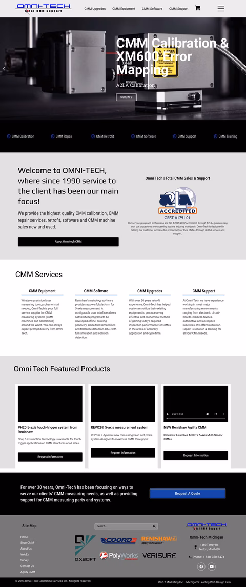 Omni Tech Corporation Homepage 1440px